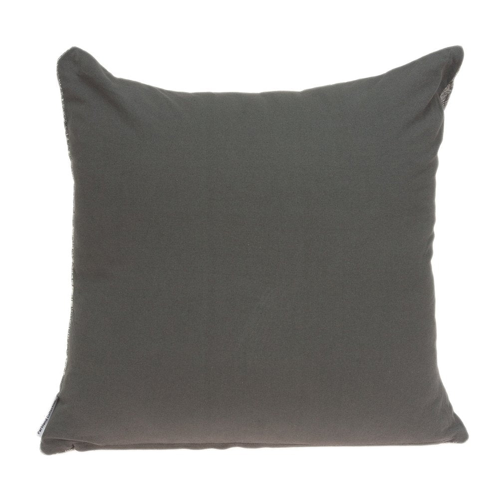20" Beige And Gray Damask Cotton Throw Pillow — view 3