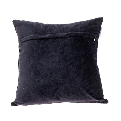 18" Black and Silver Damask Velvet Throw Pillow With Beads FurniFindUSA
