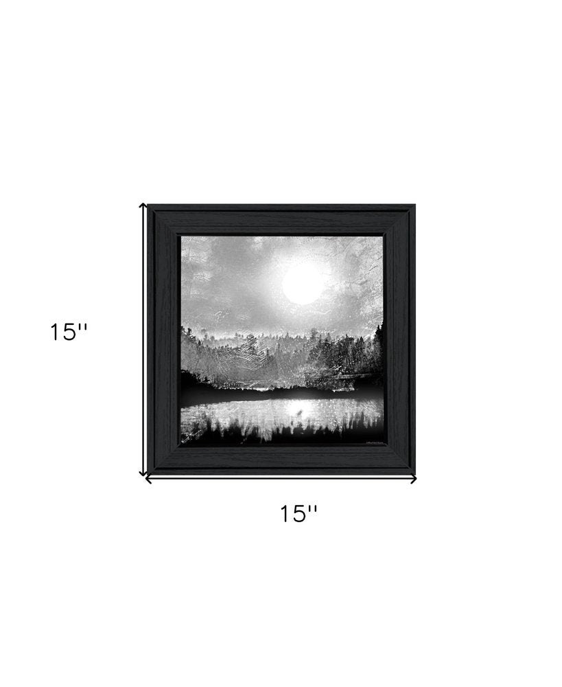 Big Moon Lake Black Framed Print Wall Art — view 3