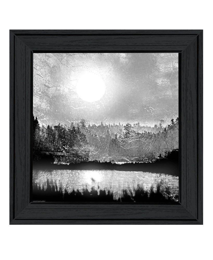 Big Moon Lake Black Framed Print Wall Art — view 4
