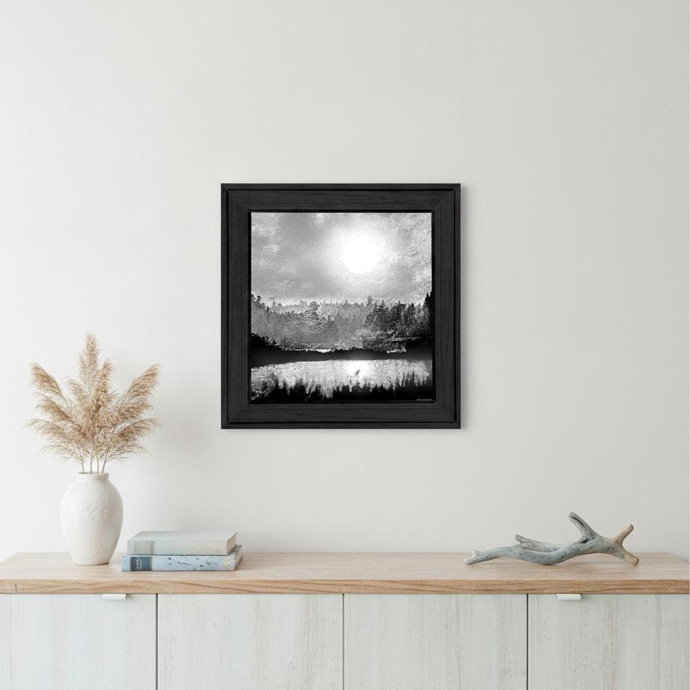 Big Moon Lake Black Framed Print Wall Art — view 5