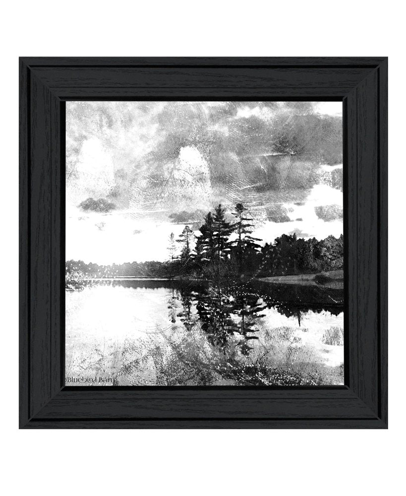Lakeside Pines Black Framed Print Wall Art — view 1