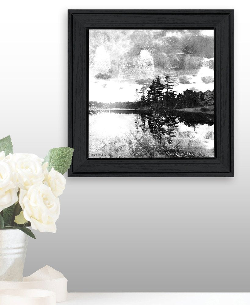 Lakeside Pines Black Framed Print Wall Art — view 2