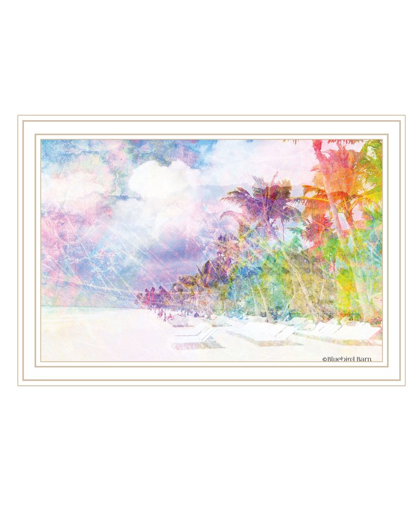 Rainbow Colors on the Coast White Framed Print Wall Art — view 2