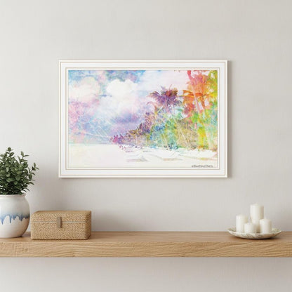 Rainbow Colors on the Coast White Framed Print Wall Art HomeRoots
