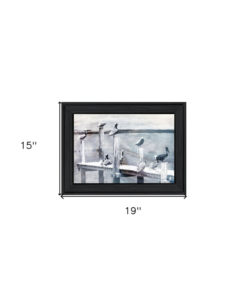 Birds on a Pier Black Framed Print Wall Art HomeRoots