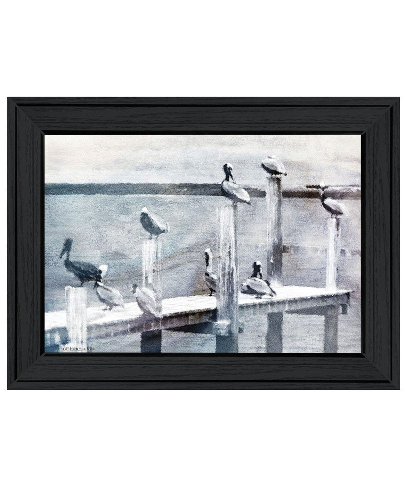Birds on a Pier Black Framed Print Wall Art HomeRoots