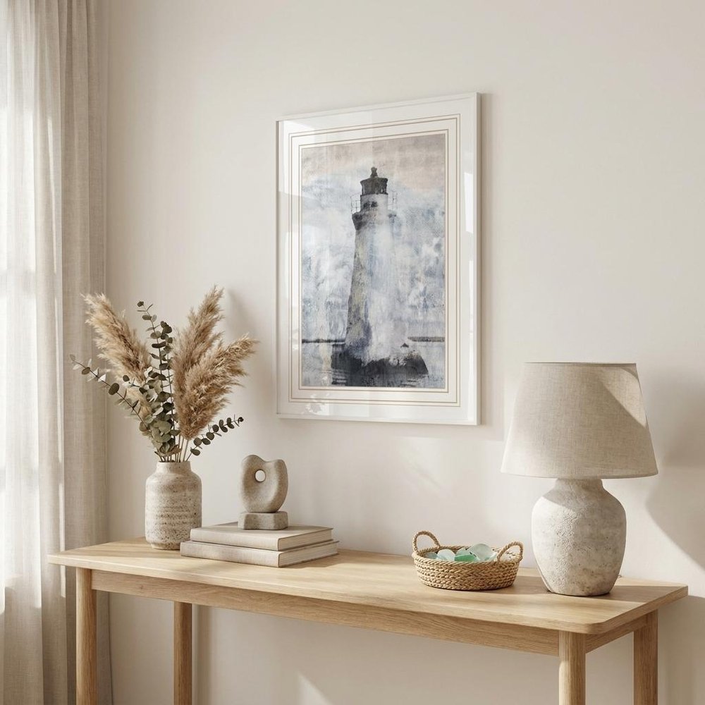 Lighthouse Black Framed Print Wall Art HomeRoots
