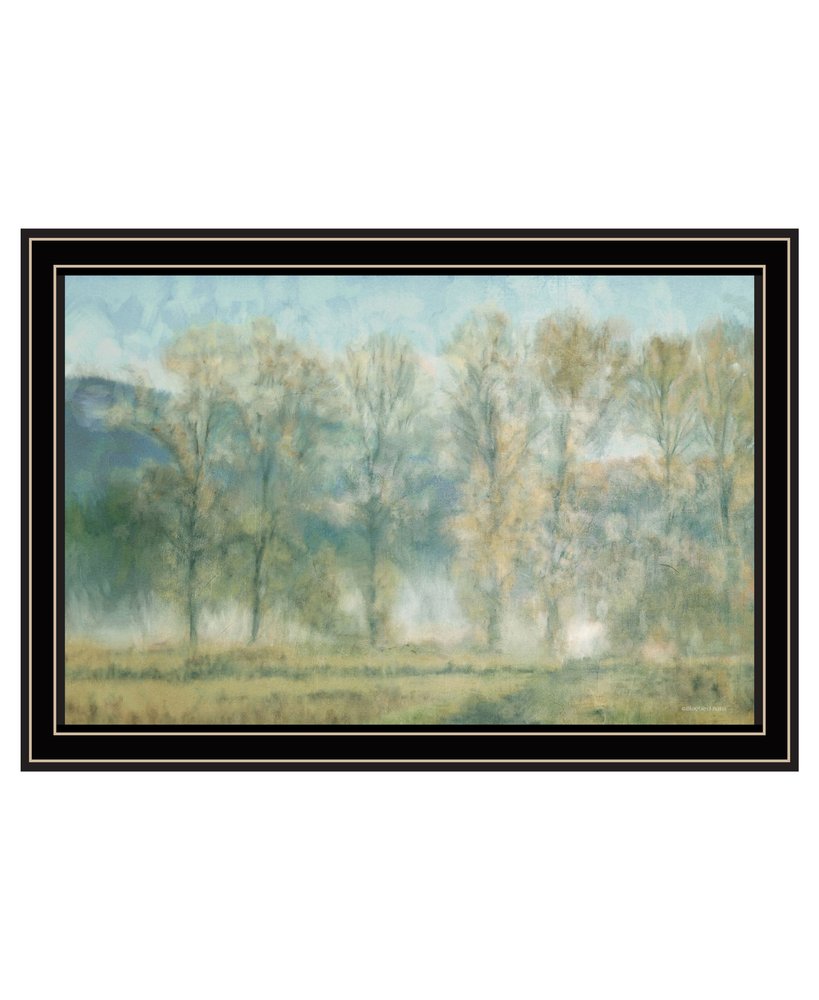 Peaceful Tree Line Black Framed Print Wall Art — view 2