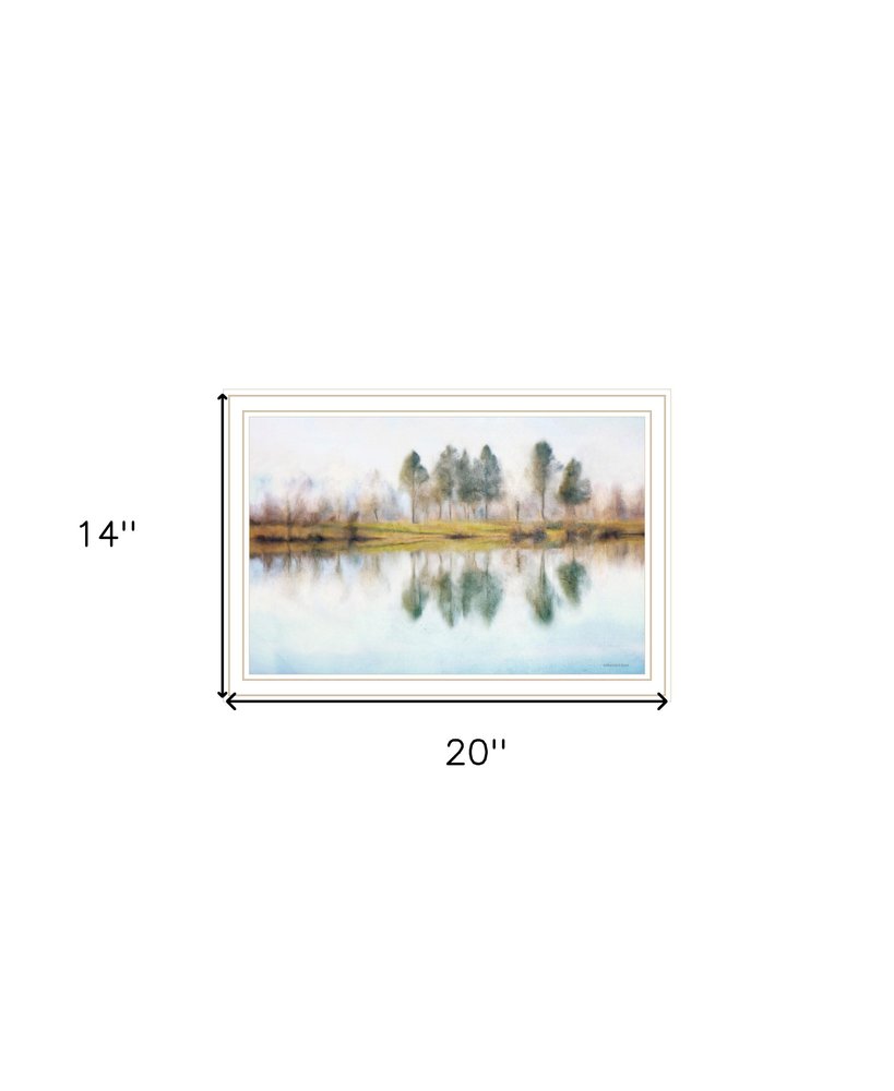 Lake Reflections White Framed Print Wall Art — view 2