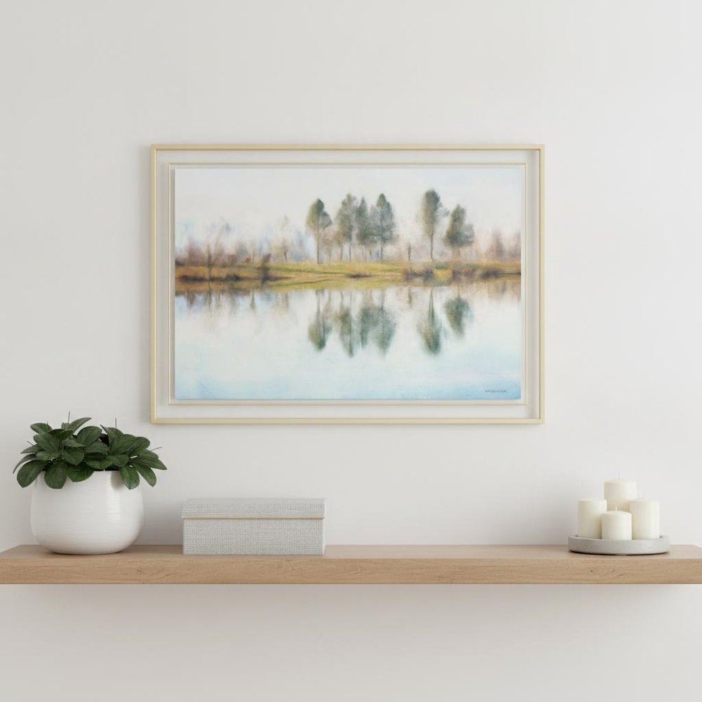 Lake Reflections White Framed Print Wall Art — view 4