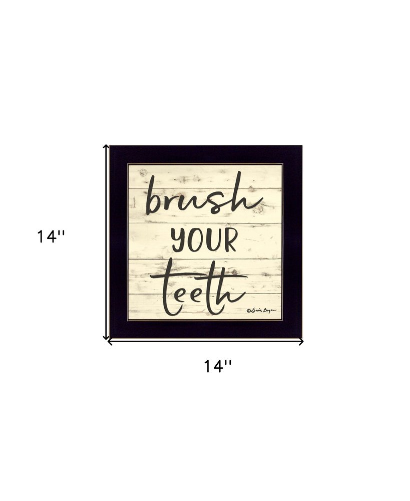 Brush your Teeth Black Framed Print Bathroom Wall Art HomeRoots