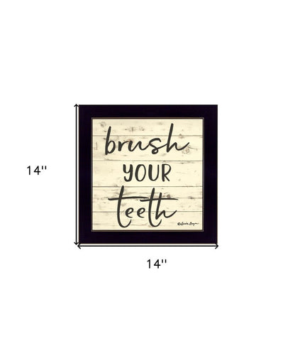 Brush your Teeth Black Framed Print Bathroom Wall Art HomeRoots