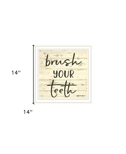 Brush your Teeth Black Framed Print Bathroom Wall Art HomeRoots