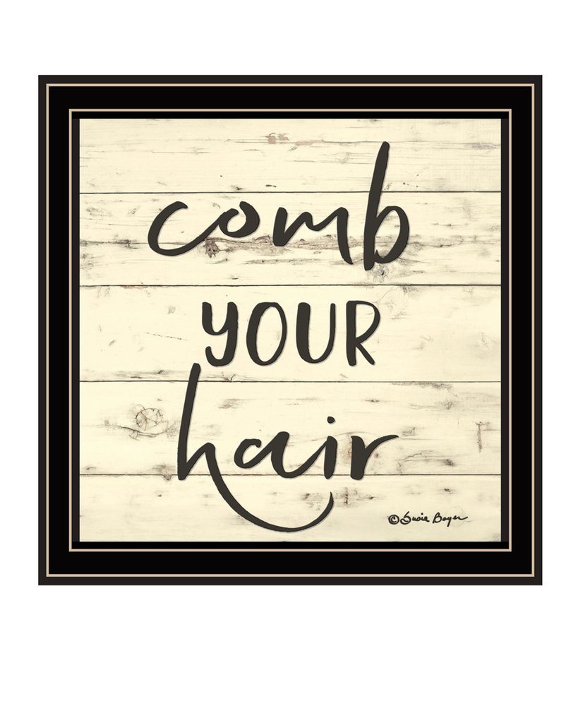 Comb Your Hair Black Framed Print Bathroom Wall Art HomeRoots
