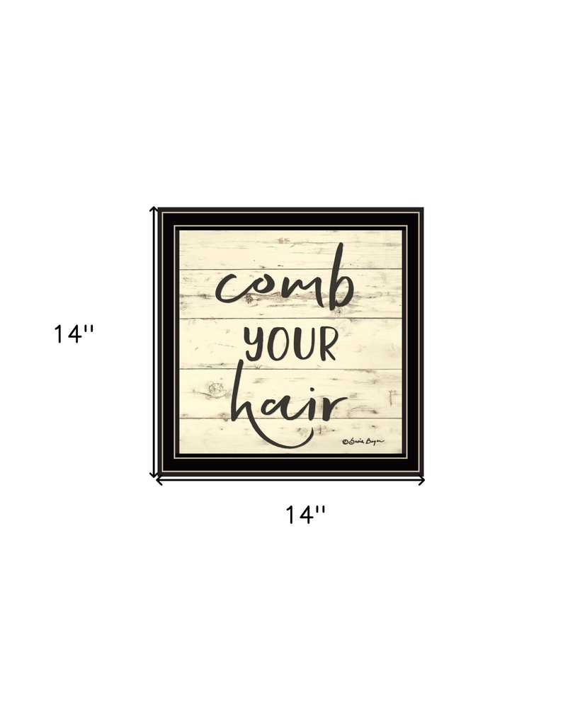 Comb Your Hair Black Framed Print Bathroom Wall Art HomeRoots