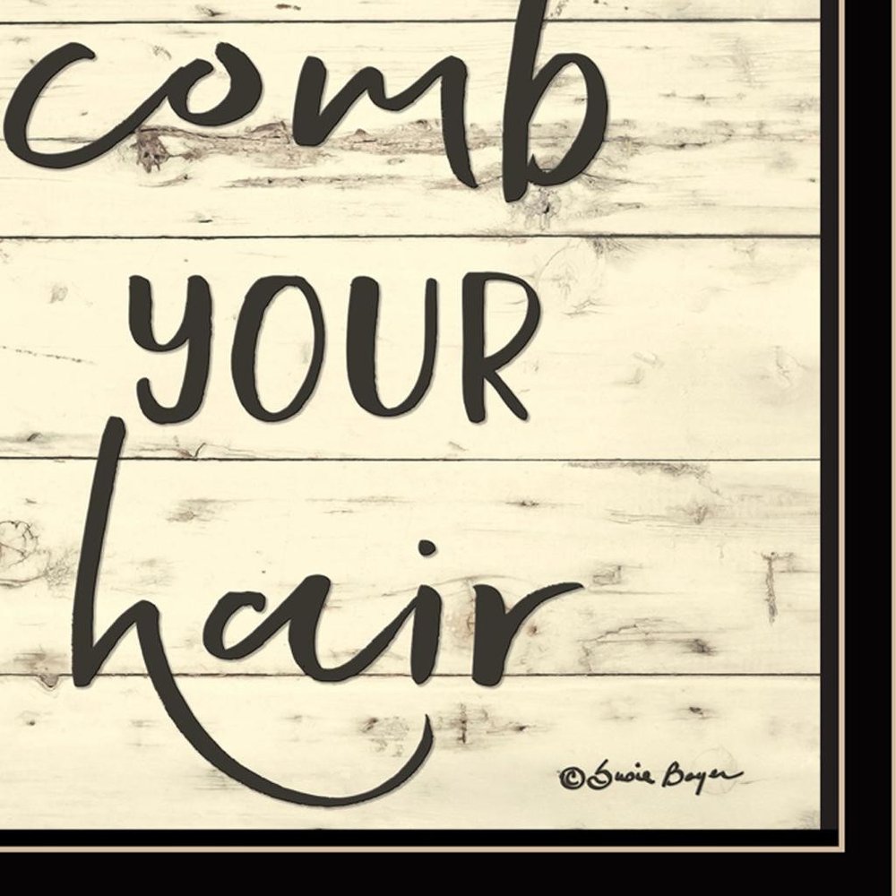 Comb Your Hair Black Framed Print Bathroom Wall Art HomeRoots