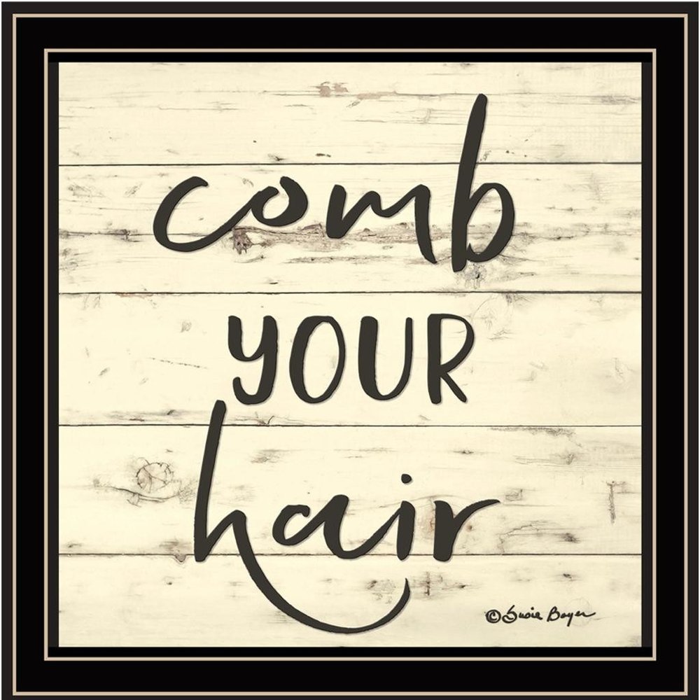 Comb Your Hair Black Framed Print Bathroom Wall Art — view 3