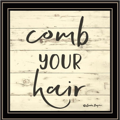 Comb Your Hair Black Framed Print Bathroom Wall Art HomeRoots