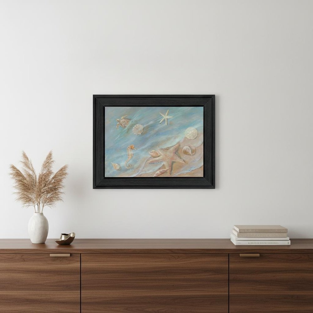 Seashore Star Black Framed Print Wall Art — view 4