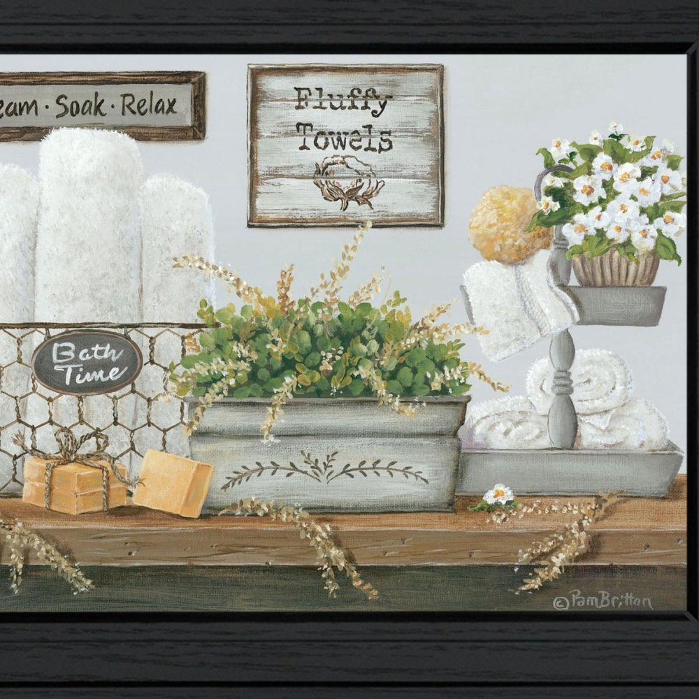 Fluffy Towels Black Framed Print Wall Art — view 6