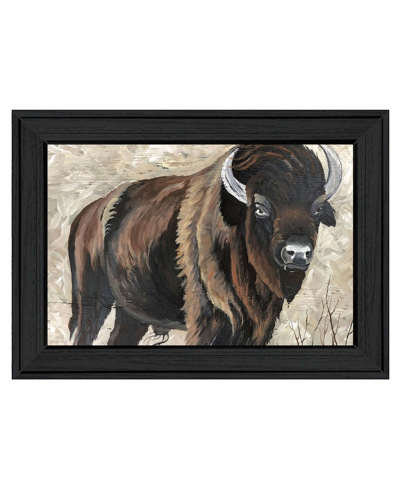 The Boss Bison Only Black Framed Print Wall Art — view 1