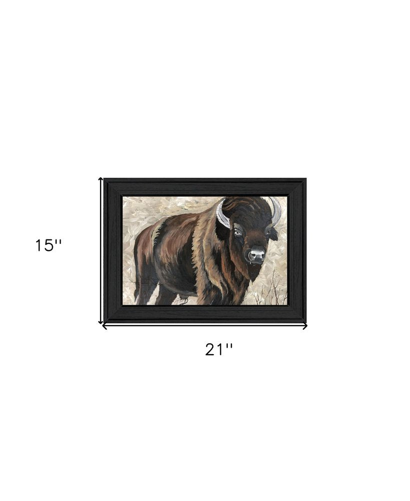The Boss Bison Only Black Framed Print Wall Art — view 2