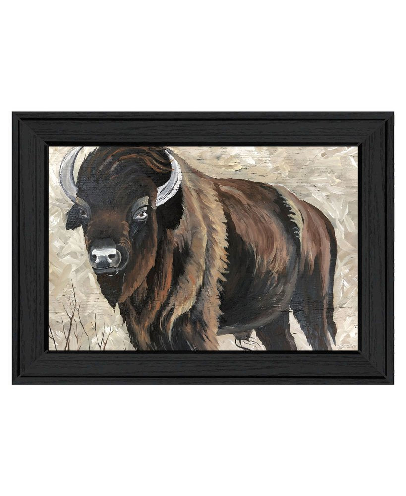 The Boss Bison Only Black Framed Print Wall Art — view 3