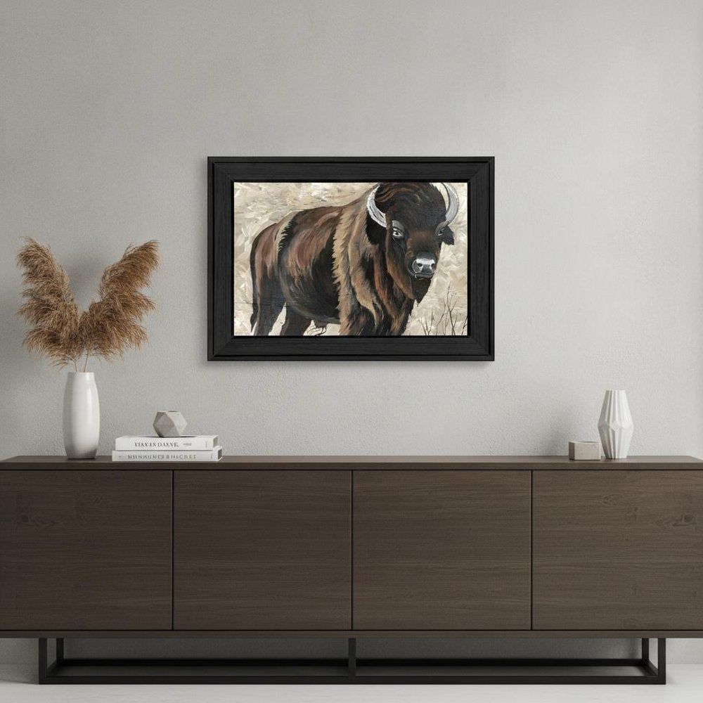 The Boss Bison Only Black Framed Print Wall Art — view 4