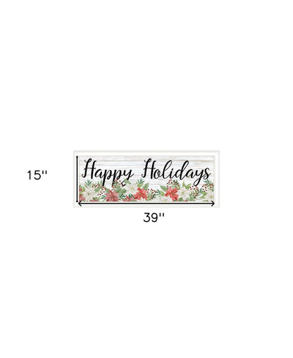 Happy Holiday White Framed Print Wall Art HomeRoots