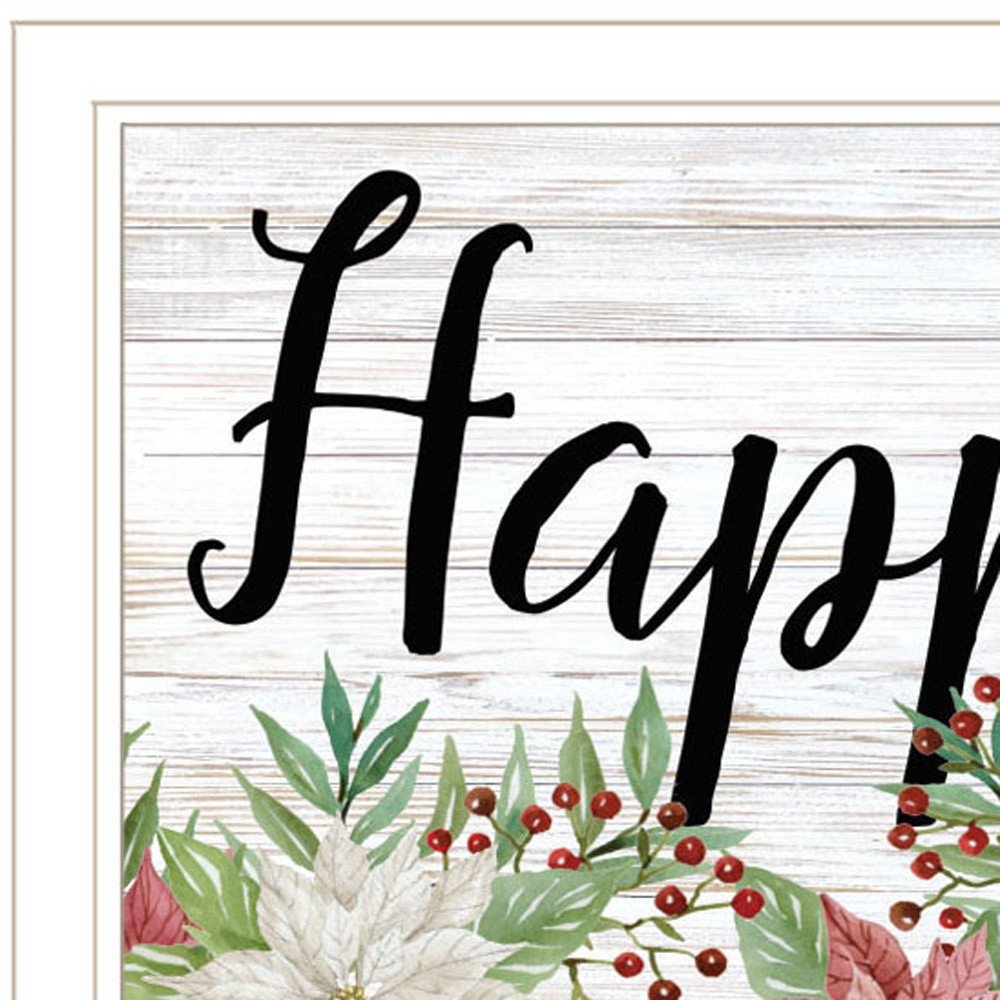 Happy Holiday White Framed Print Wall Art — view 3