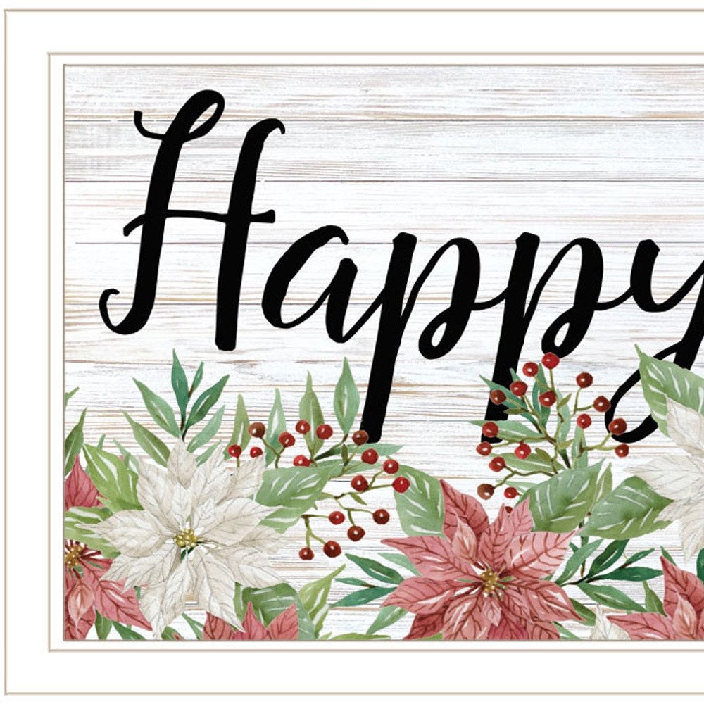 Happy Holiday White Framed Print Wall Art — view 4