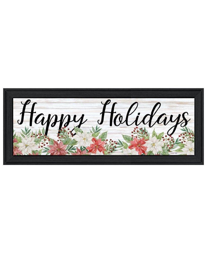 Happy Holiday Black Framed Wall Art HomeRoots