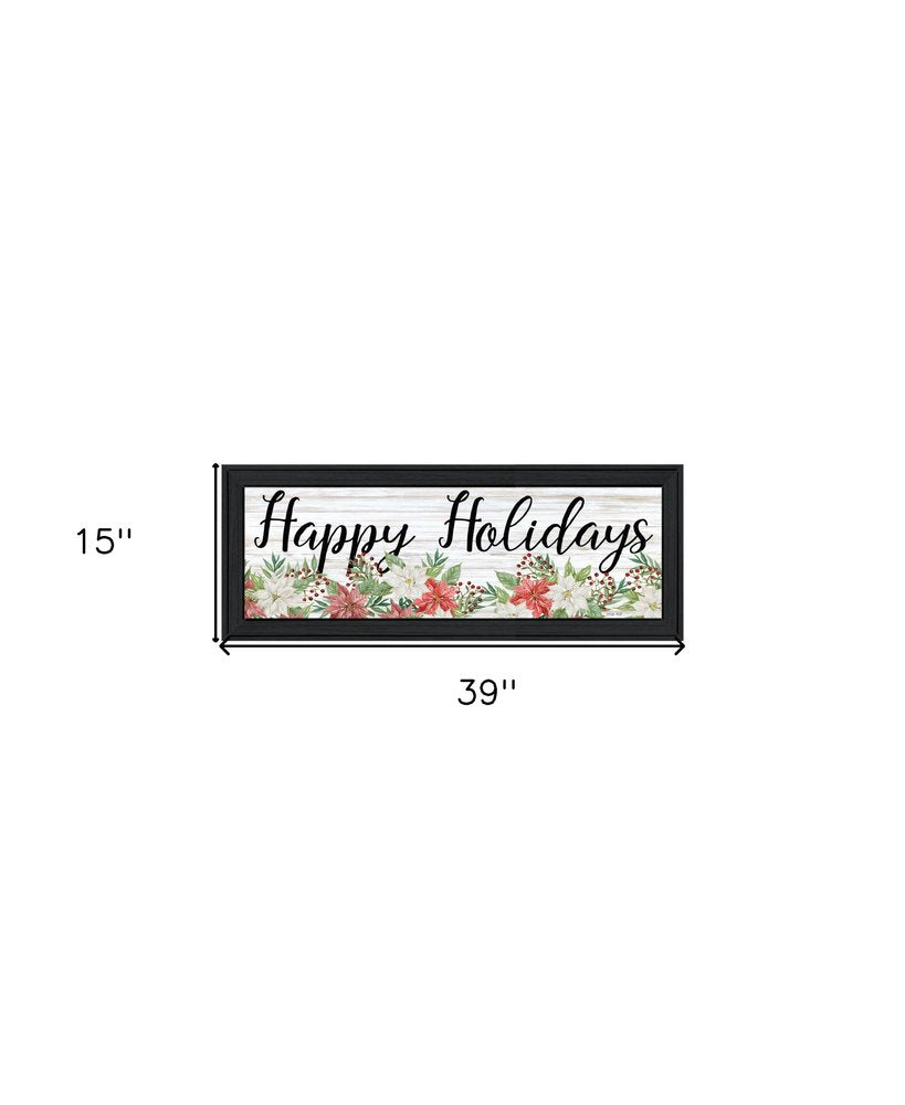 Happy Holiday Black Framed Wall Art HomeRoots