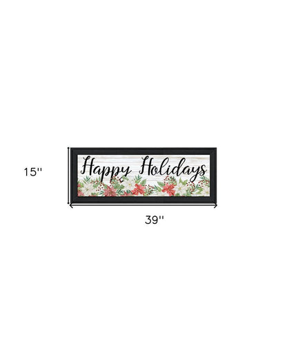 Happy Holiday Black Framed Wall Art HomeRoots