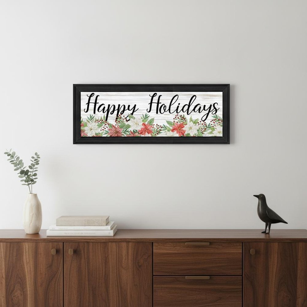 Happy Holiday Black Framed Wall Art — view 3