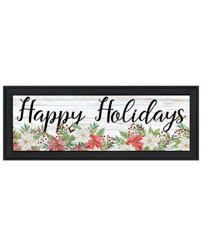 Happy Holiday Black Framed Wall Art HomeRoots