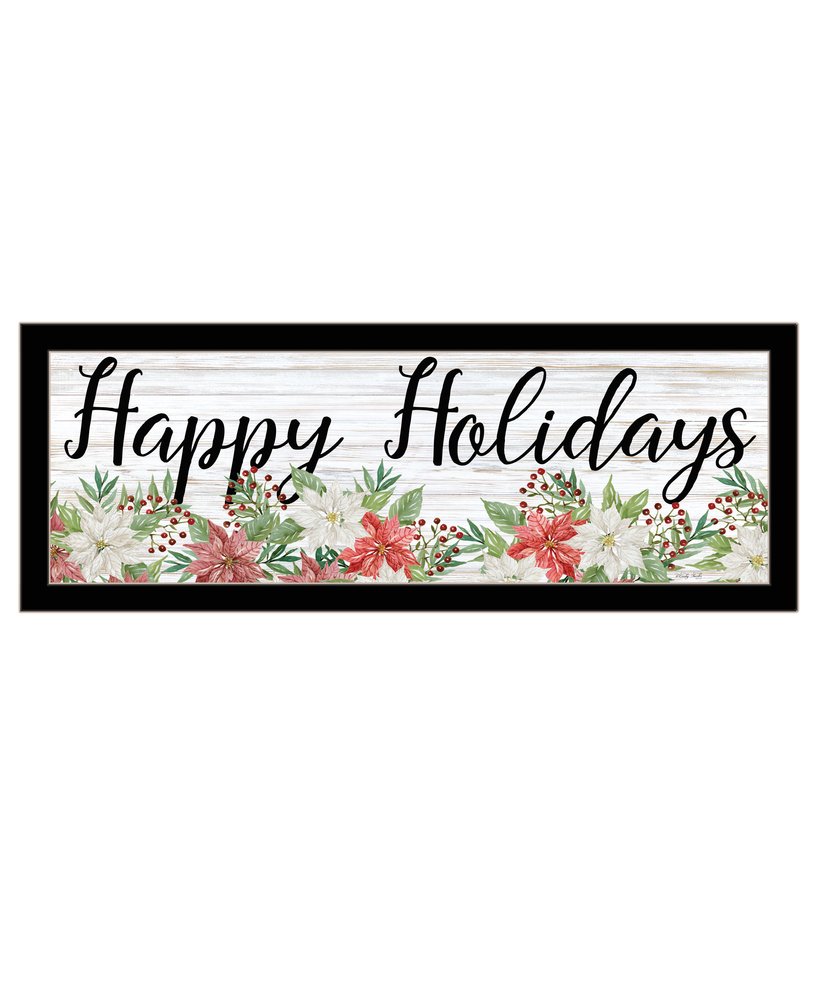 Happy Holiday Black Framed Print Wall Art — view 1