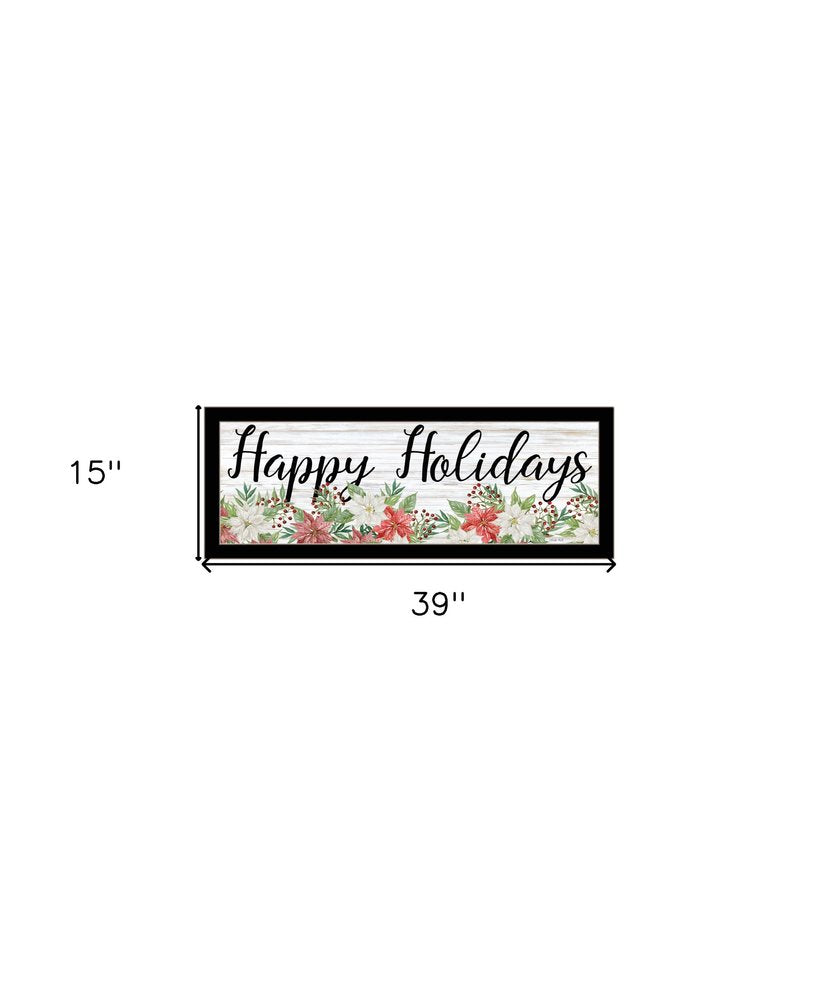 Happy Holiday Black Framed Print Wall Art — view 2