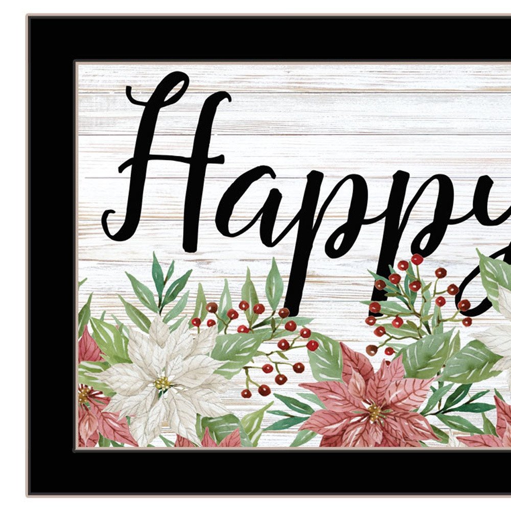 Happy Holiday Black Framed Print Wall Art — view 4