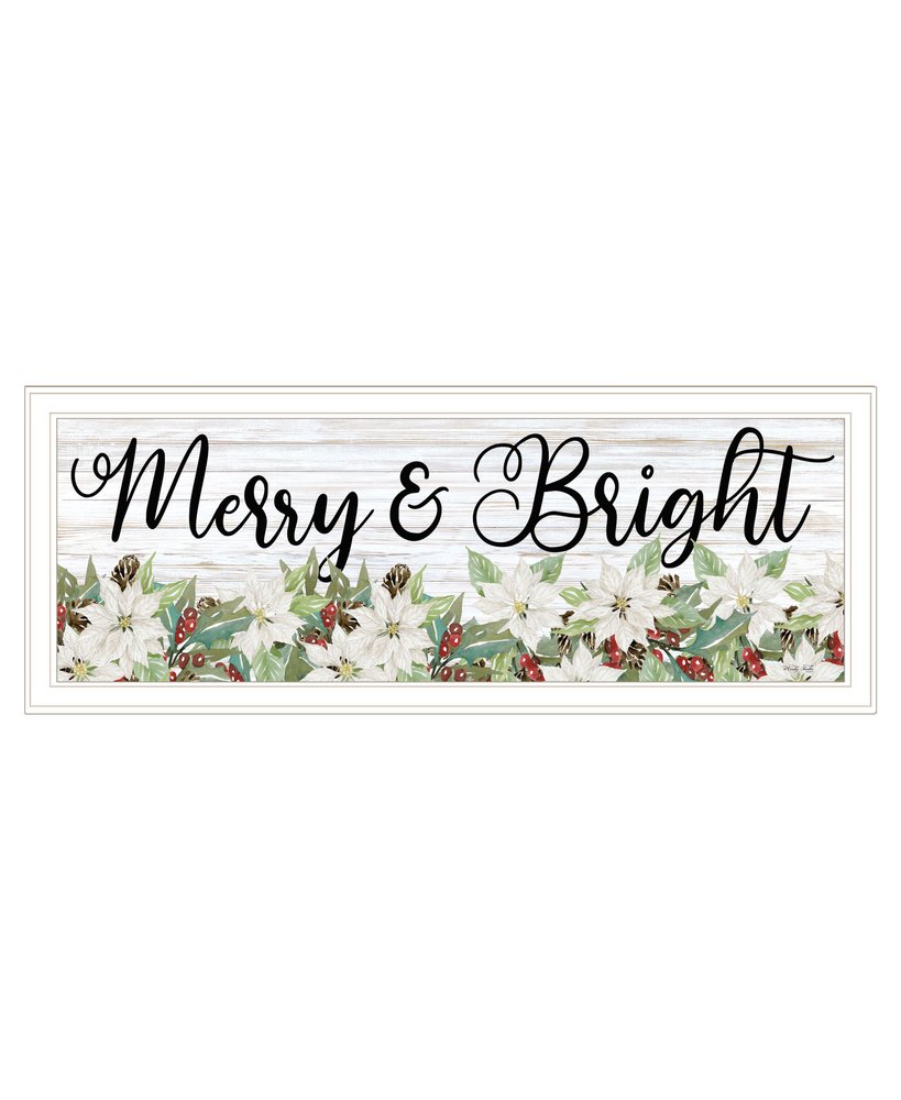 Merry and Bright White Framed Print Wall Art — view 2