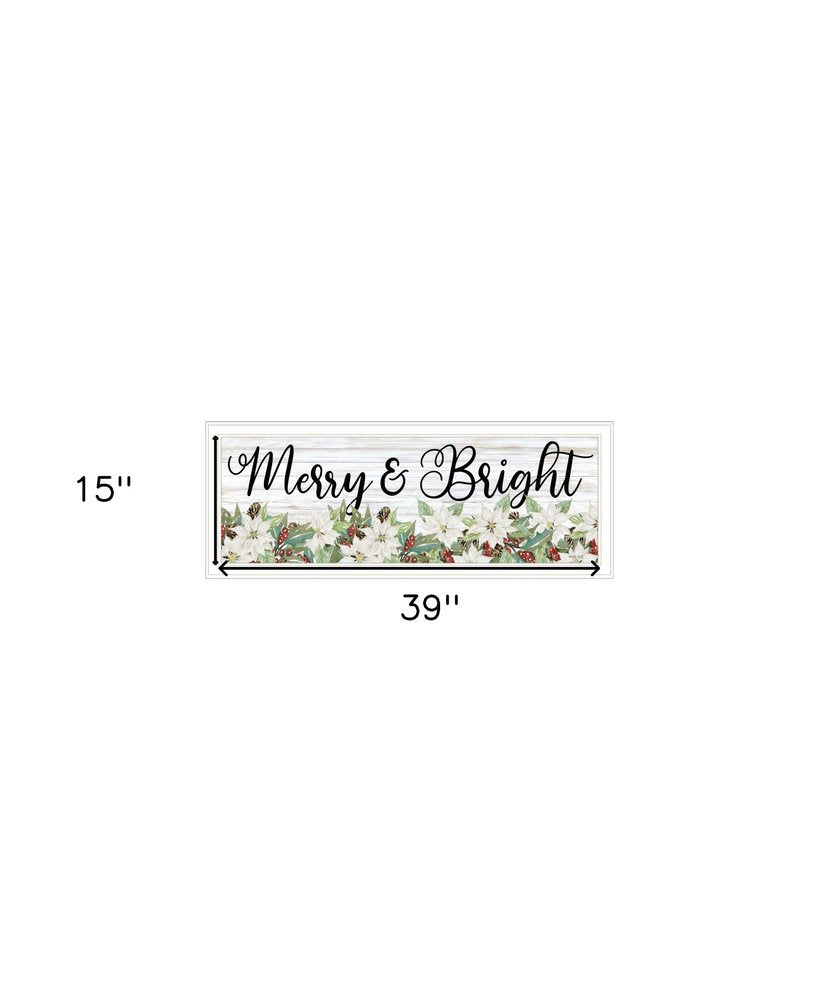 Merry and Bright White Framed Print Wall Art HomeRoots