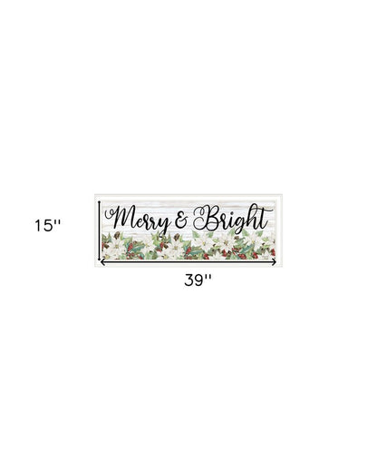 Merry and Bright White Framed Print Wall Art HomeRoots