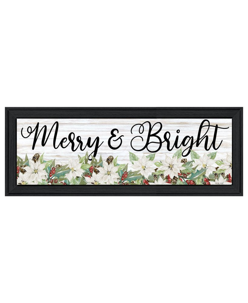 Merry and Bright Black Framed Print Wall Art — view 1