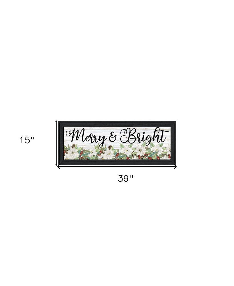 Merry and Bright Black Framed Print Wall Art — view 2