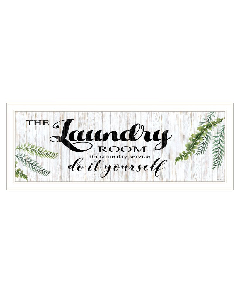 The Laundry Room White and Brown Framed Print Laundry Wall Art — view 1