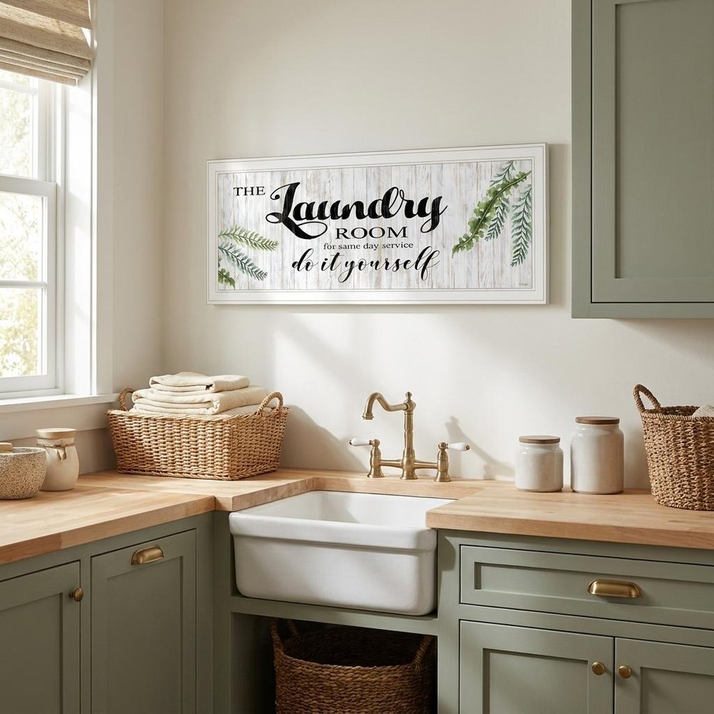 The Laundry Room White and Brown Framed Print Laundry Wall Art — view 5