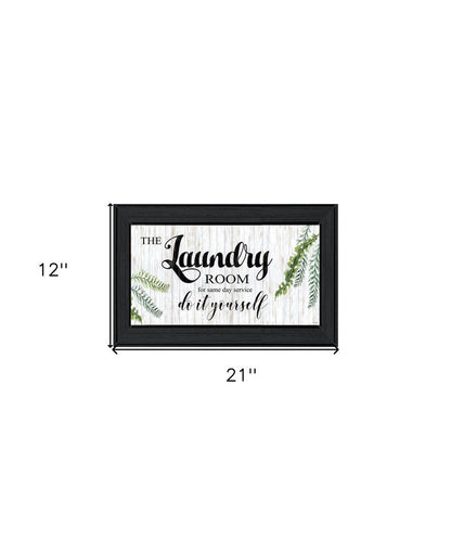The Laundry Room Same Day Service Black Framed Print Laundry Wall Art HomeRoots