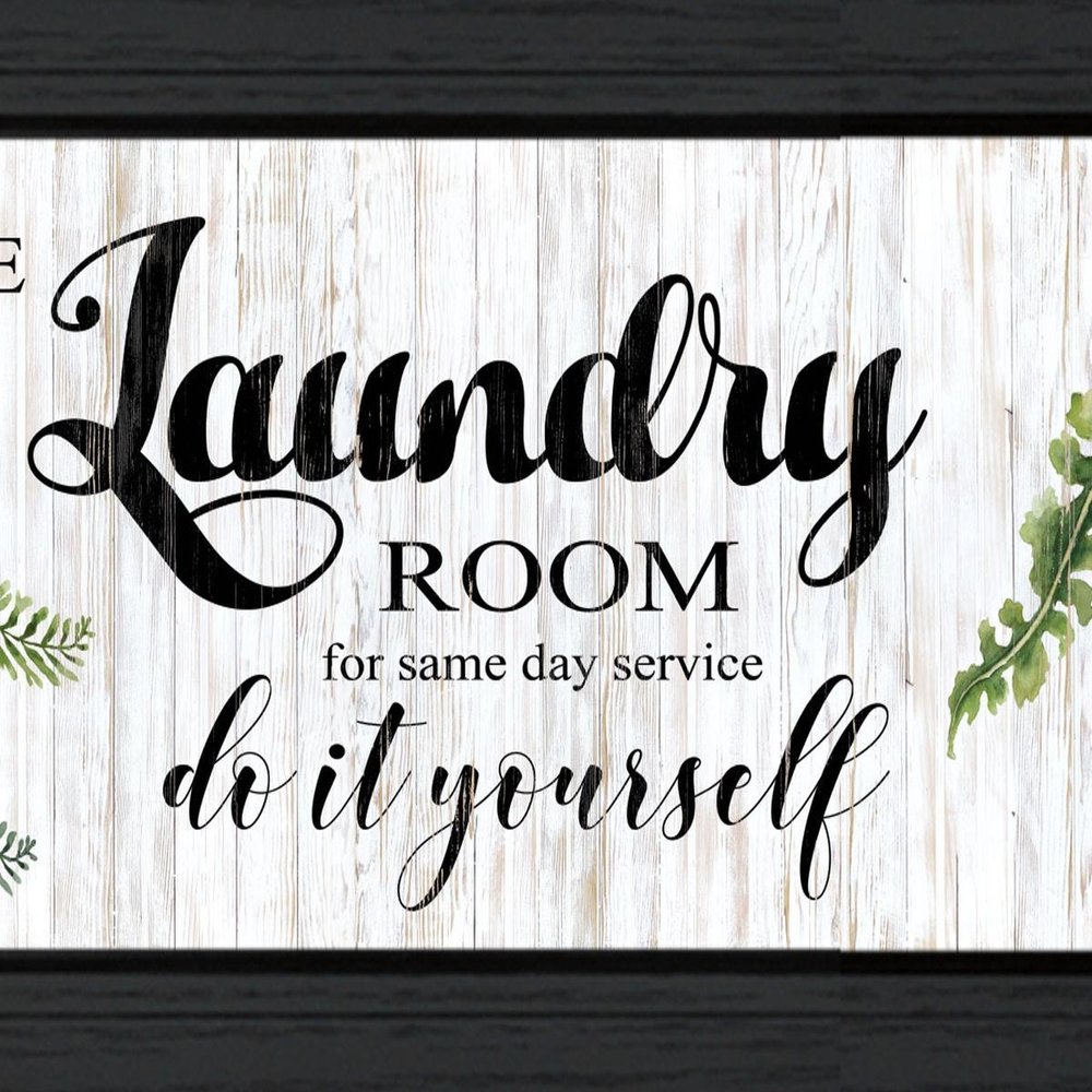 The Laundry Room Same Day Service Black Framed Print Laundry Wall Art HomeRoots