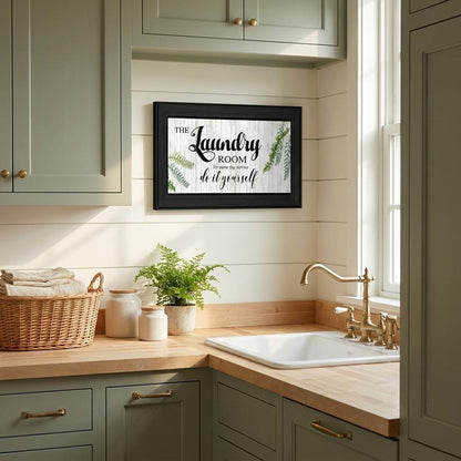The Laundry Room Same Day Service Black Framed Print Laundry Wall Art HomeRoots